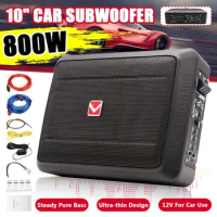 400W/800W 8/10/15 Inch Ultra thin Subwoofer Car Active Subwoofer Audio Speaker Bass Amplifier Auto Surround Sound Audio Body Kit