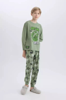 DeFacto Xbox Pajamas Set - Boys, Crew Neck, Long Sleeve, Elastic Waist, Long Bottom D8445A824Wn