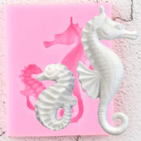 3D Sea Horse Silicone Molds Seahorse Cupcake Topper Fondant Mold DIY Cake Decorating Tools Candy Clay Chocolate Gumpaste Moulds