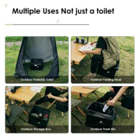 Car Interior Trash Bin PU Leather Rainproof Mobile Toilet For Camping Outdoor Folding Chair Portable Picnic Tools Storage Box