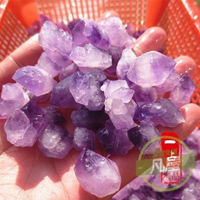 水晶石 純天然紫水晶原石 紫晶簇晶花 紫水晶原礦教學標本 碎石魚缸石-快速出貨