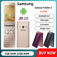 Samsung Galaxy Folder 2 G160N Quad Core 3GB RAM 32GB/16GB ROM 8MP Camera LTE Single card Flip Android Mobile Phone