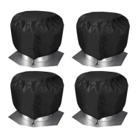 4Pcs Roof Vent Cover House Roof Turbine Hoods Shield Canvas 20Inch X 20Inch Black