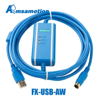 Amsamotion Isolated FX-USB-AW Suitable for Mitsubishi FX3U FX3G 1N 2N 1S Series PLC Programming Cable Replaced USB-SC09-FX+