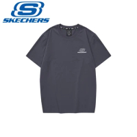 Skechers Original Summer Men Women Cotton Breathable T-Shirt Coast Tops Tees O-Neck Short Sleeve Clothing Solid Color Clothing