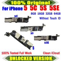 Without Touch ID&amp;Free Icloud For Iphone 5 5S 5C 5SE 6 Plus 6S Plus Motherboard Full Chips 100% Tested Logic Board Good Working