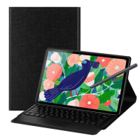 Keyboard Case for Samsung Galaxy Tab S7+ 12.4" Tab A8 Tablet Cover with Bluetooth Keyboard Stylus Pen for Tab S7 11'' Funda