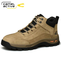 Camel Active Autumn New High-top Tooling Men Boots Genuine Leather Black Trend Wild England Outdoor Winter Shoes Men