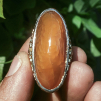 ASLI BATU AKIK PANDAN NANAS KUNING 4cm Ring 10