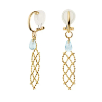 *【va vendome aoyama】《限定品》藍色拓帕石夾式耳環
