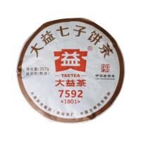 【茶韻】普洱茶2018年大益7592經典熟茶餅357克熟茶 保證真品(附收藏盒各1.可提袋)