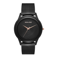 POLICE螺旋黑時尚米蘭腕錶-黑(15524JSB-02MM)/44mm