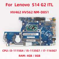 NM-D851 Mainboard For Lenovo S14 G2 ITL Laptop Motherboard CPU: I3-1115G4 I5-1135G7 I7-1165G7 RAM: 4GB / 8GB 100% Test OK