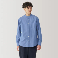 【MUJI 無印良品】男水洗牛津布立領長袖襯衫(共6色)