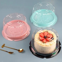 50Pcs/lot 6inch Transparent Cake Box Plastic Cake Boxes Packaging Clear Cupcake Muffin Dome Holder Cases Christmas Party Wedding