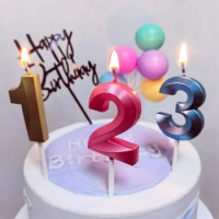 Number Candles Cake Decorations Gold Pink Blue Years Birthday Holiday Wedding Valentine‘s Day Boy Girl Colorful Party Supplies