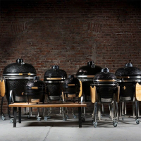 全館免運  燒烤爐 戶外燒烤爐bbq kamado煙熏爐陶瓷燜烤爐不銹鋼架披薩炭烤爐