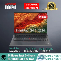 Lenovo laptop ThinkPad E14 AI 2024 Core Ultra 5 125H/Ultra 7 155H Processor Intel Arc Graphics 16GB/32GB DDR5 1T SSD Slim Laptop