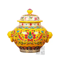 Special offer of Jingdezhen ceramics enamel vase Alocasia general decoration design Home Furnishing tank storage tank