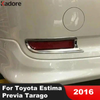 Car Rear Fog Light Lamp Cover Trim For Toyota Estima Previa Tarago 2016 Chrome Tail Foglight Bezel Trims Exterior Accessories