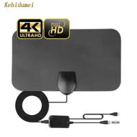 kebidumei Newest 8K 4K Digital TV Antenna 500 Miles Booster DVB-T Aerial HD Flat Indoor Active 25DBi