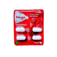 Panadol Extra Strip isi 4 Tablet - Paracetamol Caffeine Sakit Kepala