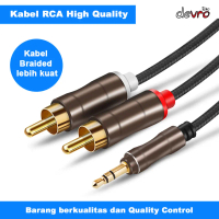 Kabel RCA Braided - Kabel Audio AUX 3.5 mm ke RCA Plug 3 Meter - Kabel Jack - V102 Speaker Accessori