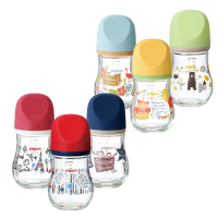 【Pigeon貝親 官方直營】設計款母乳實感玻璃奶瓶160ml(6款)