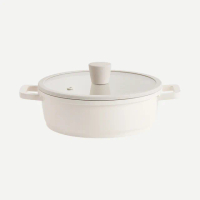 【LENANSE】韓國製雙耳湯鍋20cm-附鍋蓋(湯鍋/不沾鍋/IH爐可用)