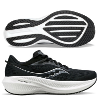 SAUCONY 索康尼 TRIUMPH 21 女款 D 寬楦 慢跑鞋(S10882-10 黑白 PWRRUN+ 緩衝 避震 10MM)