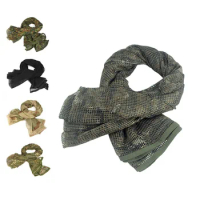 Military Camouflage Tactical Mesh Breathbale Scarf Sniper Face Veil Scarves Airsoft Hunting Hiking Camo Cycling Neckerchief