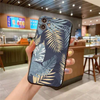 Painting Watercolor Cover For Oneplus 10 9 8 Pro 8T 7 6 6T Nord 2 5G Banana Leaf Pattern Protect Back Cover One Plus 1+8 1+7T