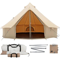 WHITEDUCK Regatta Canvas Bell Tent - w/StoveJack, Waterproof, 4 Season Luxury Camping and Glamping Yurt Tent Outdoor