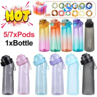 Bicycle Flavored Water Bottle with 7 Flavour Pods Air Water Gourd Up Frosted 650ml Sport Starter Set Cup Camping Fishing Pods