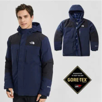 【The North Face】男新款 GORE-TEX 防水透氣耐磨可調節連帽外套.夾克/46GH-M8U 藍 N