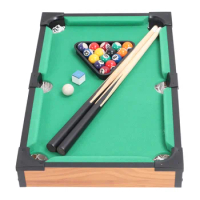 Small Pool Billiard Table Top Games Set with 16 Pool Balls 2 Cues 1 Triangle Rack 1 Chalks Tabletop Billiards Table Set for Home