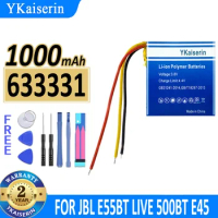1000mah YKaiserin Battery 633331 (3 lime) (753030) For JBL MP3 MP4 DVD E55BT LIVE 500BT E45 DVR Driving recorder Replace