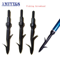 6/12pcs Archery Fishing Arrowhead Broadheads Arrow Head Point Tip Bowfishing 133grain Arrow Tips Alloy Steel Hunting Accessories