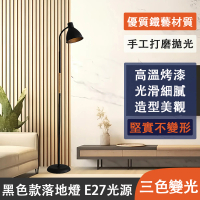 【臻品購】落地燈 立燈 閱讀燈 餐桌燈 北歐風臥室燈 書房LED燈 檯燈 房間氣氛燈(三色變光 黑色1.5米高)