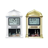 Calendar Alarm Clock Azan Clock Home Decor Alarm Settings with Snooze Large Display with Temperature Wall Mounted Alarm Clock