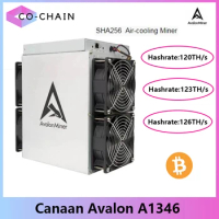 New Avalon Miner A1346 120T 123T 126Th/s 3300W Bitcoin Crypto Mining Avalon BTC BCH A1346 Asic Miner Better Than A1246 A1166 pro