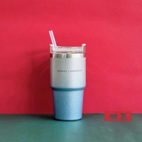 星巴克海外限定杯子史丹利聯名款閃耀漸變藍不鏽鋼吸管杯