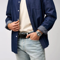 【FOSSIL】Autocross 跳色三眼計速手錶 不鏽鋼鍊帶 42MM(藍BQ2869／黑白BQ2873)