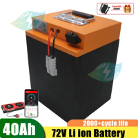 72V 40Ah Li-ion Battery Bluetooth BMS APP Lithium Ion for 5000W 3000W Bicycle Scooter Bike Motorcycle +5A Charger