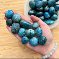 1 PC Blue Apatite Tumble - Tumbled Blue Apatite - Blue Apatite Crystal Tumbles