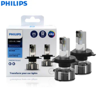 Philips LED H4 9003 Ultinon Essential LED Gen2 12V/24V 21W LED G2 6500K Bulb Fashion White Auto Headlight 11342UE2X2 (Pack of 2)