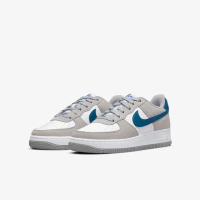 【NIKE 耐吉】Nike Air Force 1 LV8 GS 白 灰 藍 經典 休閒鞋 大童 女 灰藍(DH9597-001)