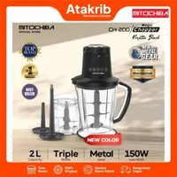 MITOCHIBA FOOD CHOPPER CH-200 MATTE BLACK Triple Blade Food Processor 2 Liter
