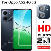 ฟิล์มกันรอย 2in1 แบบเต็มจอ กระจกนิรภัย สำหรับ OPPO A5x 2025 เข้ากันได้กับ OPPO A5x 4G และ 5G ฟิล์มด้
