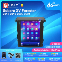 EKIY TT7 Android 10 For Subaru XV Forester 2018 2019 2020 2021 For Tesla Style Screen Car Radio Multimedia Video Player Navi DVD